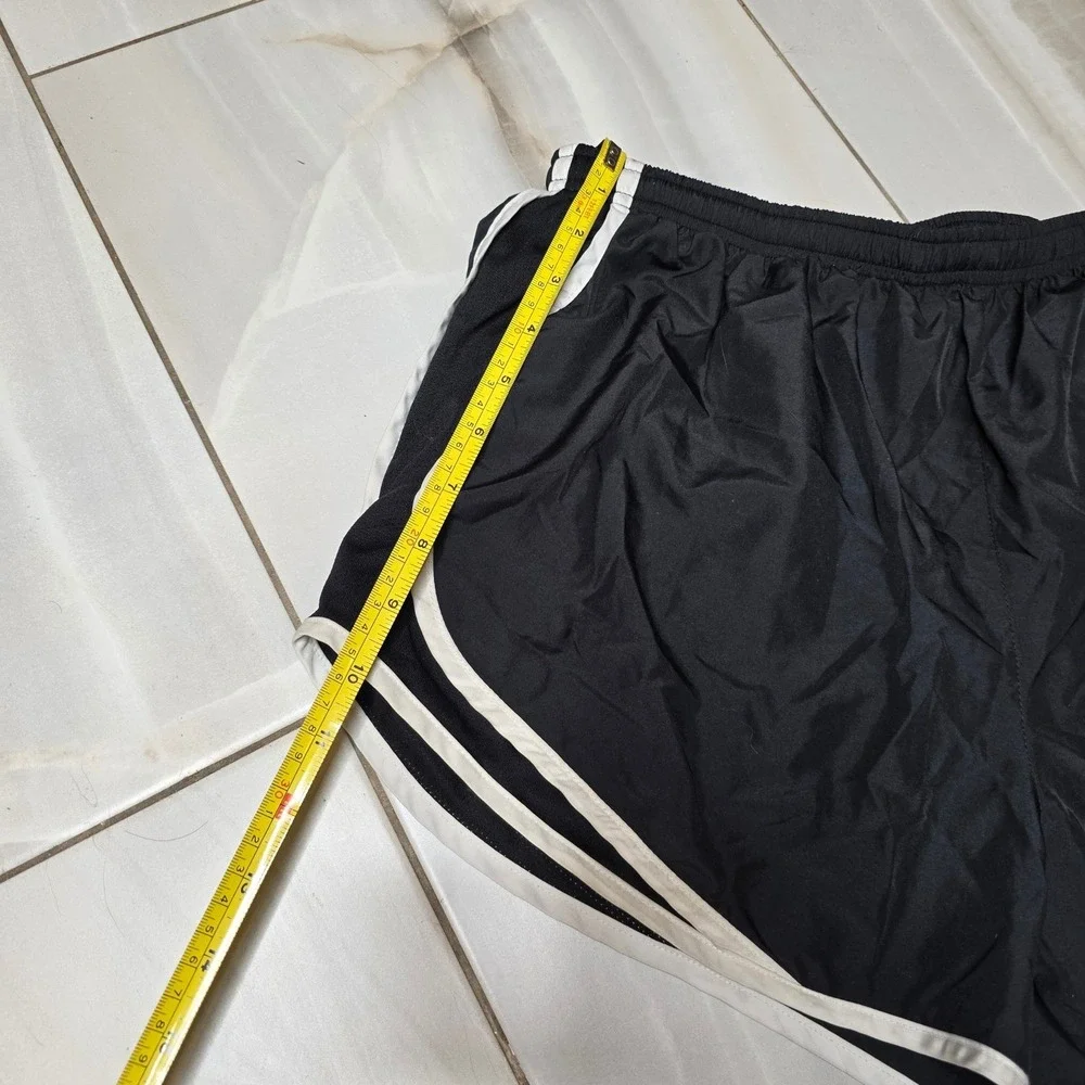 Nike Womens Dri-FIT Running‎ Shorts Black White Trim Mesh Panels Large L W4